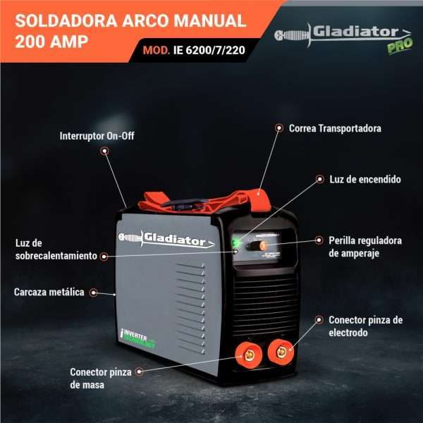 2812165709 48 600x600 - SOLDADORA ARCO MANUAL 200 AMP IE 6200/7/220